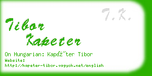 tibor kapeter business card